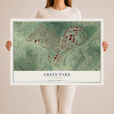 Map of Green Park, Missouri, 24 x 36 inch unframed archival matte print