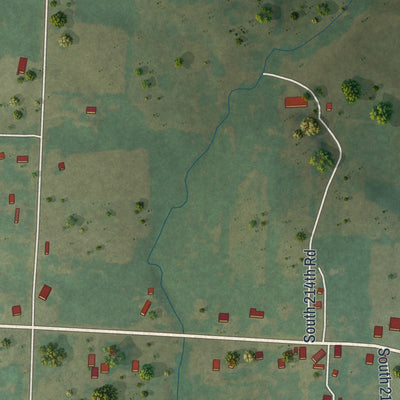 Second close-up of the map of Halfway, Missouri print showing more streets and buildings