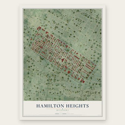 Hamilton Heights, Missouri map print, the full design