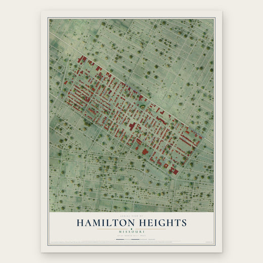 Hamilton Heights, Missouri map print, the full design