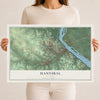 Map of Hannibal, Missouri, 12 x 18 inch unframed archival matte print
