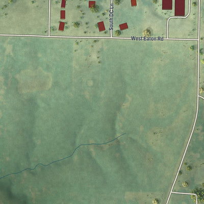 Second close-up of the map of Harrisburg, Missouri print showing more streets and buildings