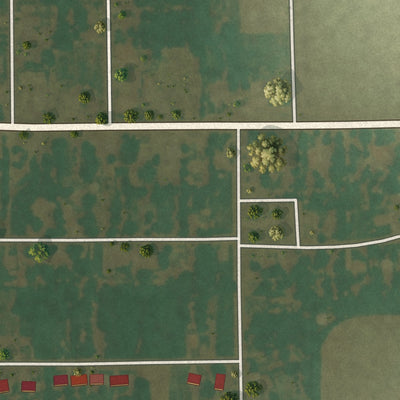 Second close-up of the map of Hayti Heights, Missouri print showing more streets and buildings