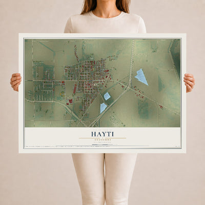 Map of Hayti, Missouri, 24 x 36 inch unframed archival matte print
