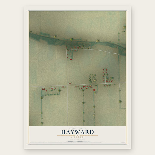 Hayward, Missouri map print, the full design