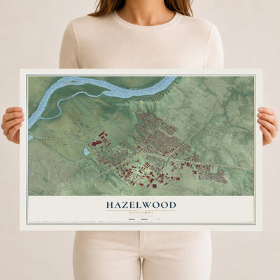 Map of Hazelwood, Missouri, 12 x 18 inch unframed archival matte print