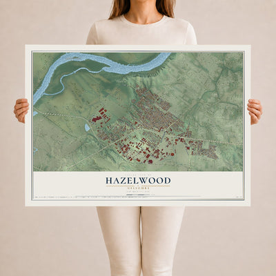 Map of Hazelwood, Missouri, 24 x 36 inch unframed archival matte print