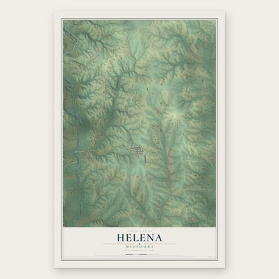 Helena, Missouri map print, the full design