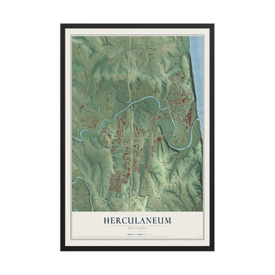 Map of Herculaneum, Missouri, 12 x 18 inch print in a black wood frame
