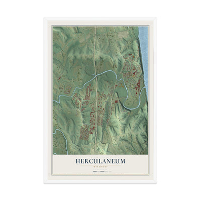 Map of Herculaneum, Missouri, 12 x 18 inch print in a white wood frame