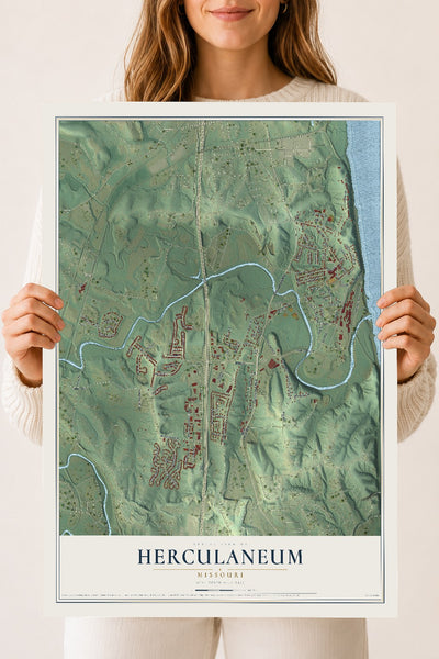 Map of Herculaneum, Missouri, 18 x 24 inch unframed archival matte print