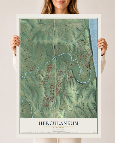 Map of Herculaneum, Missouri, 24 x 36 inch unframed archival matte print