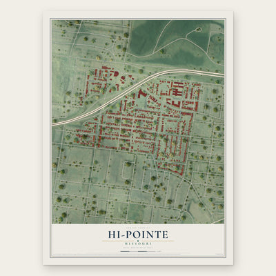 Hi-Pointe, Missouri map print, the full design