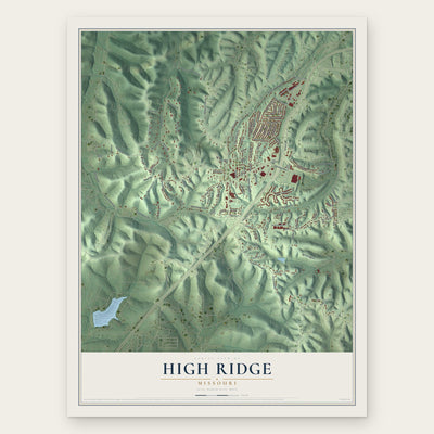 High Ridge, Missouri map print, the full design