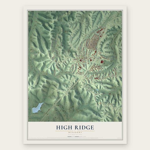 High Ridge, Missouri map print, the full design
