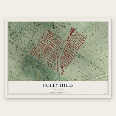 Holly Hills, Missouri map print, the full design