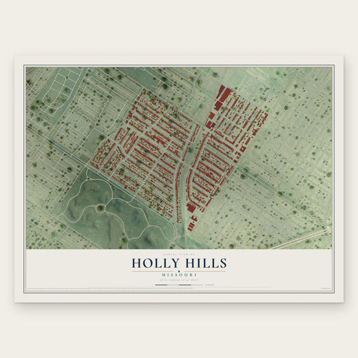 Holly Hills, Missouri map print, the full design