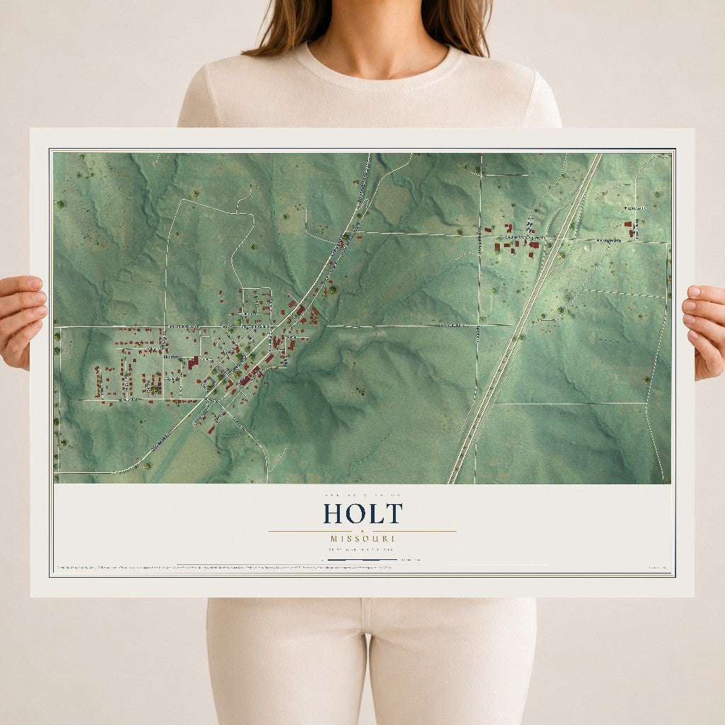 Map of Holt, Missouri, 18 x 24 inch unframed archival matte print