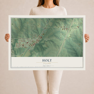 Map of Holt, Missouri, 24 x 36 inch unframed archival matte print