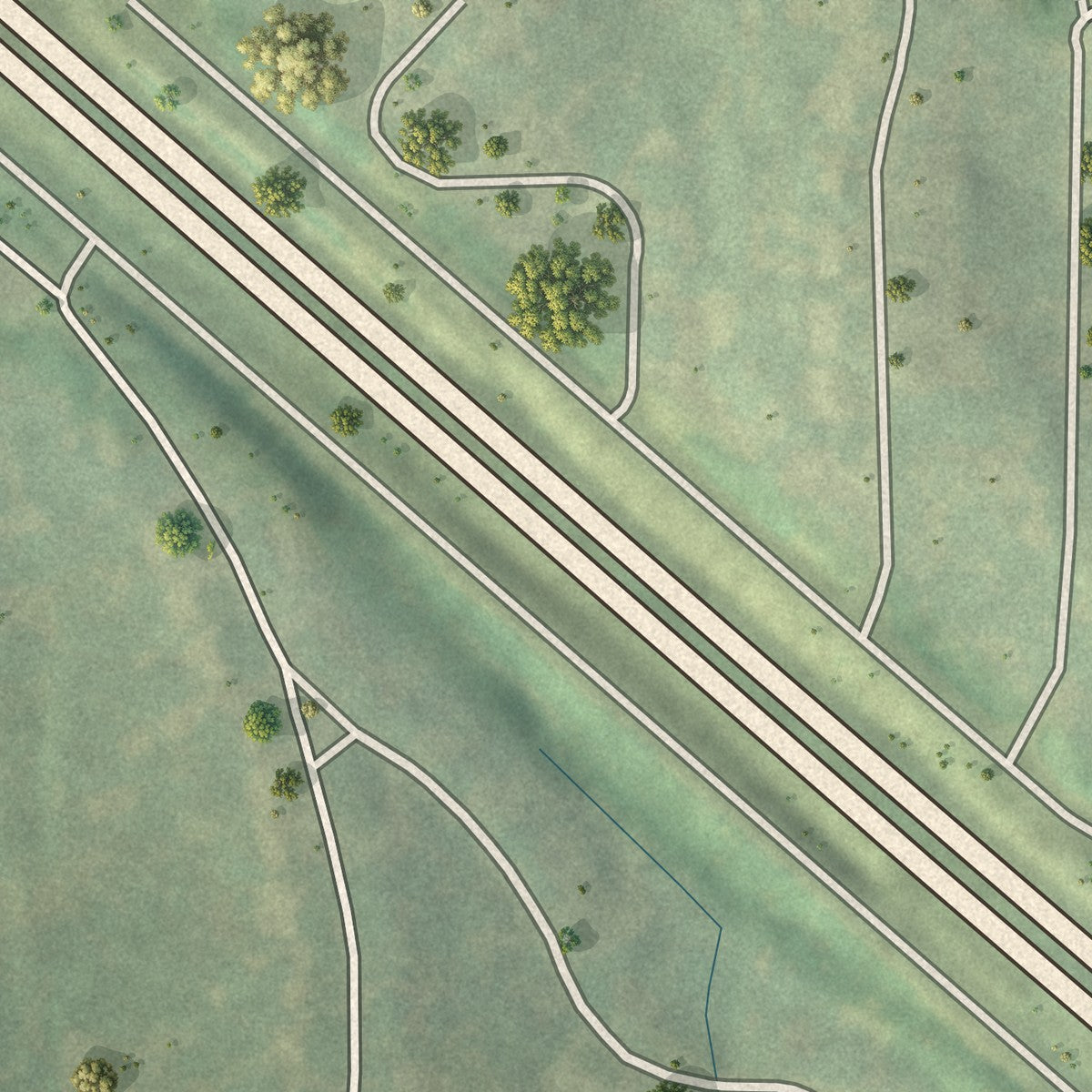 Second close-up of the map of Houston Lake, Missouri print showing more streets and buildings