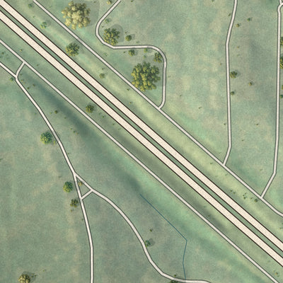 Second close-up of the map of Houston Lake, Missouri print showing more streets and buildings