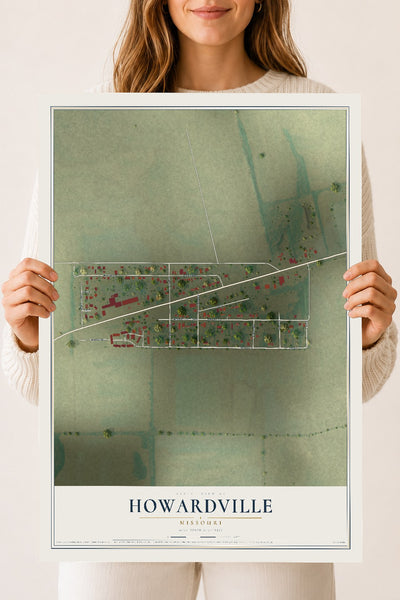 Map of Howardville, Missouri, 18 x 24 inch unframed archival matte print