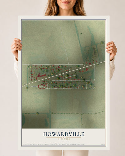 Map of Howardville, Missouri, 24 x 36 inch unframed archival matte print