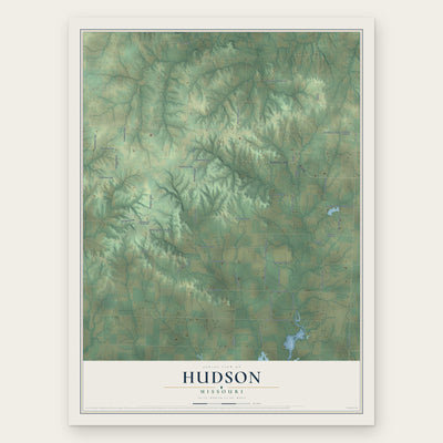 Hudson, Missouri map print, the full design
