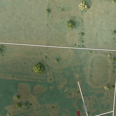 Second close-up of the map of Hughesville, Missouri print showing more streets and buildings