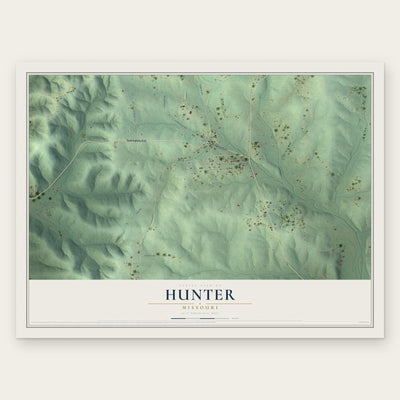 Hunter, Missouri map print, the full design