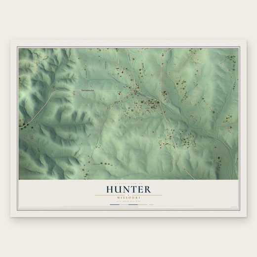 Hunter, Missouri map print, the full design