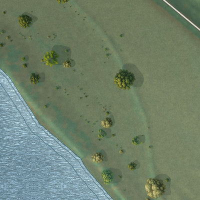 Second close-up of the map of Huntsdale, Missouri print showing more streets and buildings
