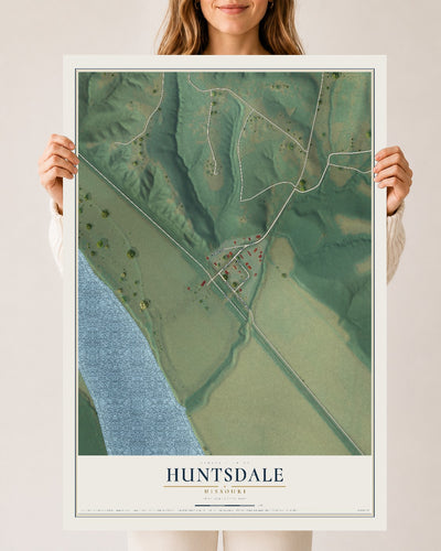 Map of Huntsdale, Missouri, 24 x 36 inch unframed archival matte print