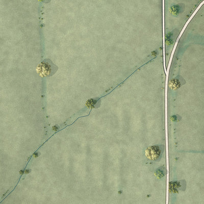 Second close-up of the map of Hurdland, Missouri print showing more streets and buildings