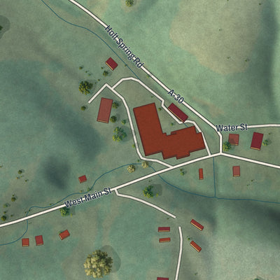 Second close-up of the map of Hurley, Missouri print showing more streets and buildings