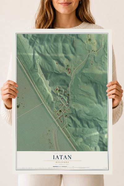 Map of Iatan, Missouri, 18 x 24 inch unframed archival matte print