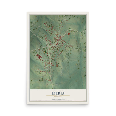 Map of Iberia, Missouri, 12 x 18 inch unframed archival matte print
