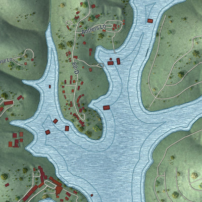 Second close-up of the map of Indian Point, Missouri print showing more streets and buildings
