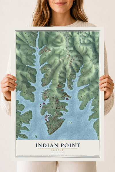 Map of Indian Point, Missouri, 18 x 24 inch unframed archival matte print