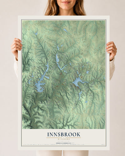 Map of Innsbrook, Missouri, 24 x 36 inch unframed archival matte print