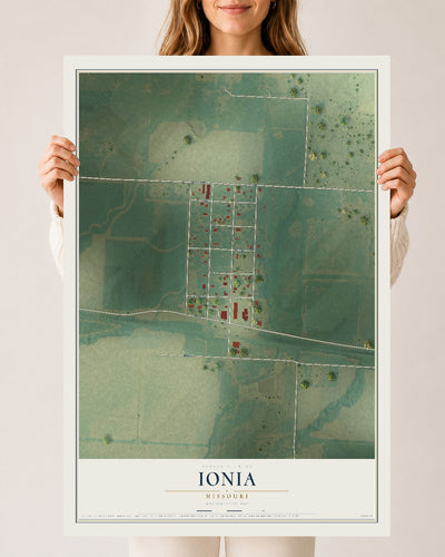Map of Ionia, Missouri, 24 x 36 inch unframed archival matte print