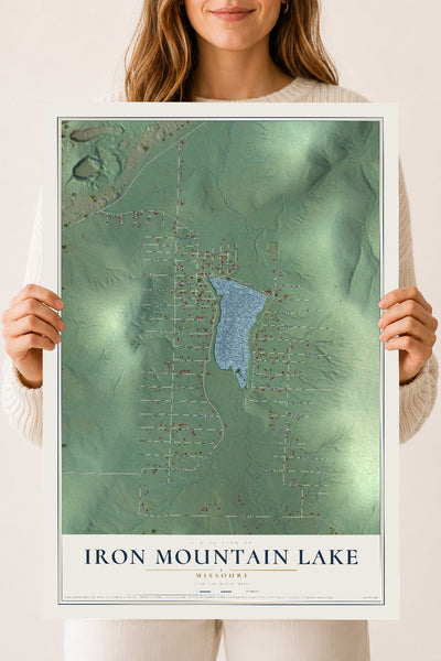 Map of Iron Mountain Lake, Missouri, 18 x 24 inch unframed archival matte print