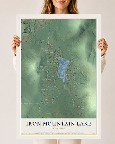 Map of Iron Mountain Lake, Missouri, 24 x 36 inch unframed archival matte print
