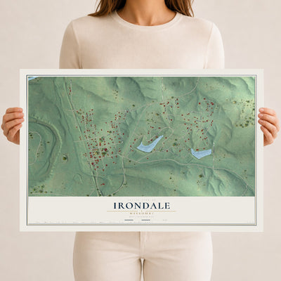 Map of Irondale, Missouri, 12 x 18 inch unframed archival matte print