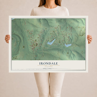 Map of Irondale, Missouri, 24 x 36 inch unframed archival matte print
