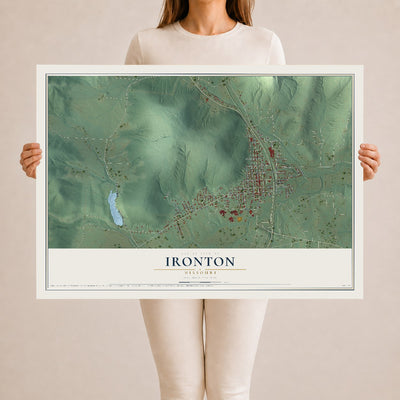 Map of Ironton, Missouri, 24 x 36 inch unframed archival matte print