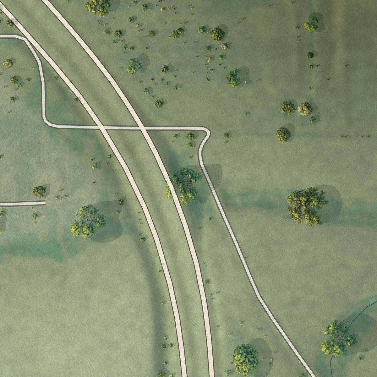 Second close-up of the map of Jacksonville, Missouri print showing more streets and buildings