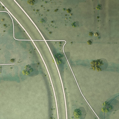 Second close-up of the map of Jacksonville, Missouri print showing more streets and buildings