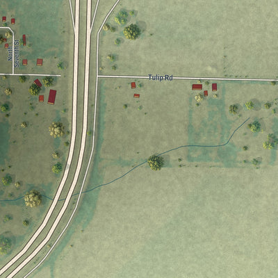 Second close-up of the map of Jasper, Missouri print showing more streets and buildings