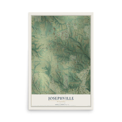 Map of Josephville, Missouri, 12 x 18 inch unframed archival matte print